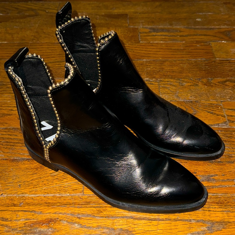 ZARA Black Cut Out Beaded Ankle Boots
